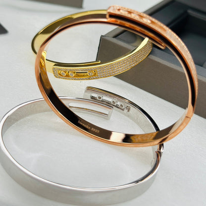 [Dawnora Jewelry]Move Noa Rose Gold Pavé Diamond Bangle Bracelet