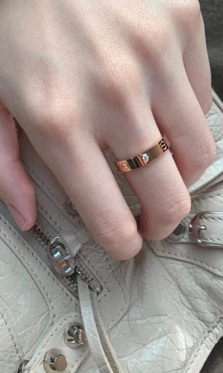 [Dawnora Jewelry]LOVE RING 4MM 1 DIAMOND