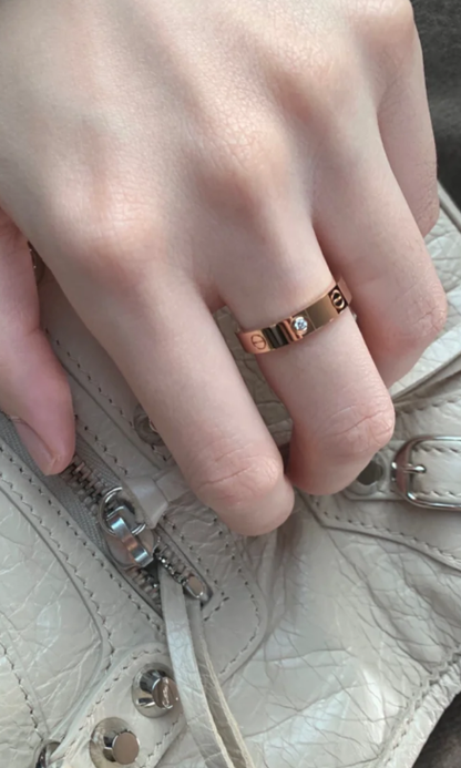 [Dawnora Jewelry]LOVE RING 4MM 1 DIAMOND