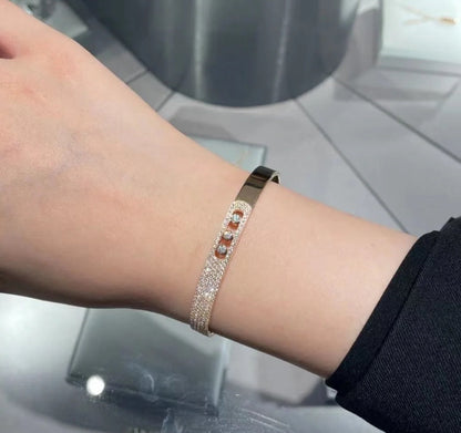 [Dawnora Jewelry]Move Noa Rose Gold Pavé Diamond Bangle Bracelet