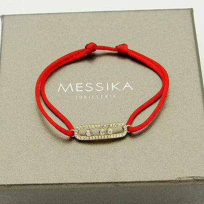 [Dawnora Jewelry]MK Care(s) pink cord pavé bracelet