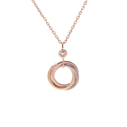 [Dawnora Jewelry]TRINITY SILVER GOLD PINK GOLD NECKLACE