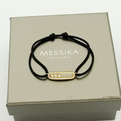 [Dawnora Jewelry]MK Care(s) pink cord pavé bracelet