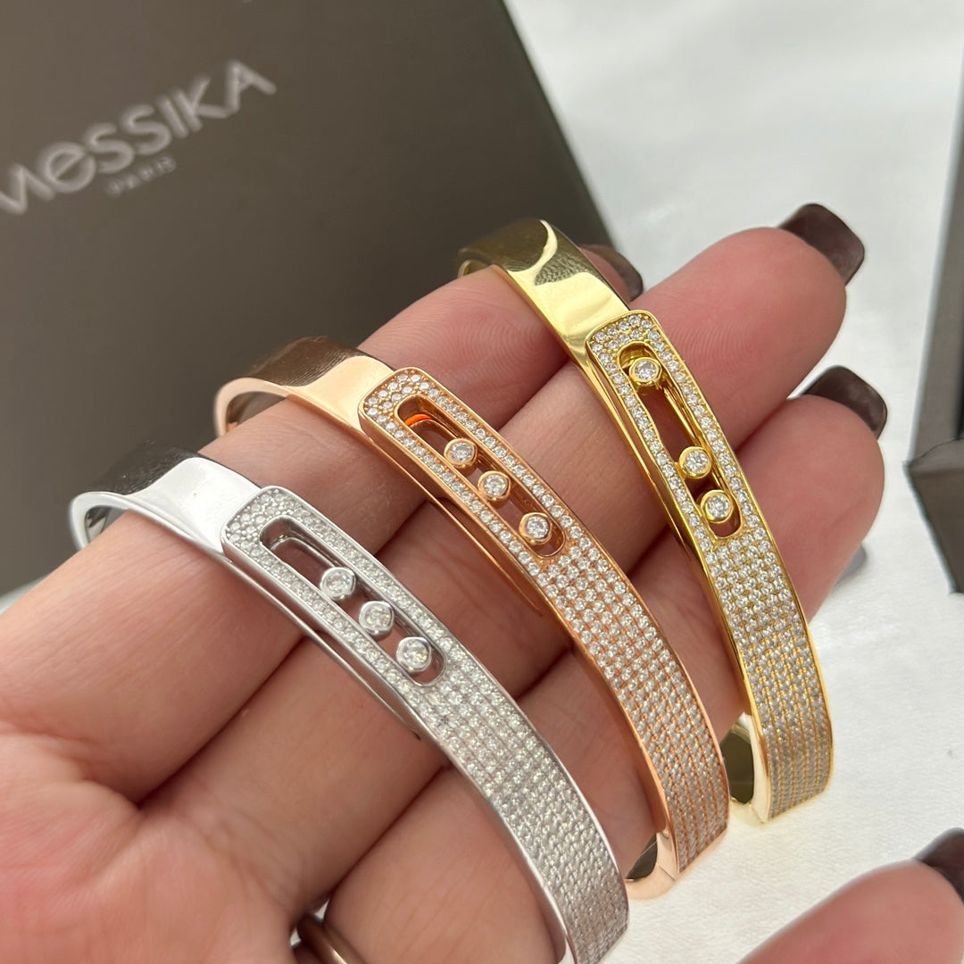 [Dawnora Jewelry]Move Noa Rose Gold Pavé Diamond Bangle Bracelet