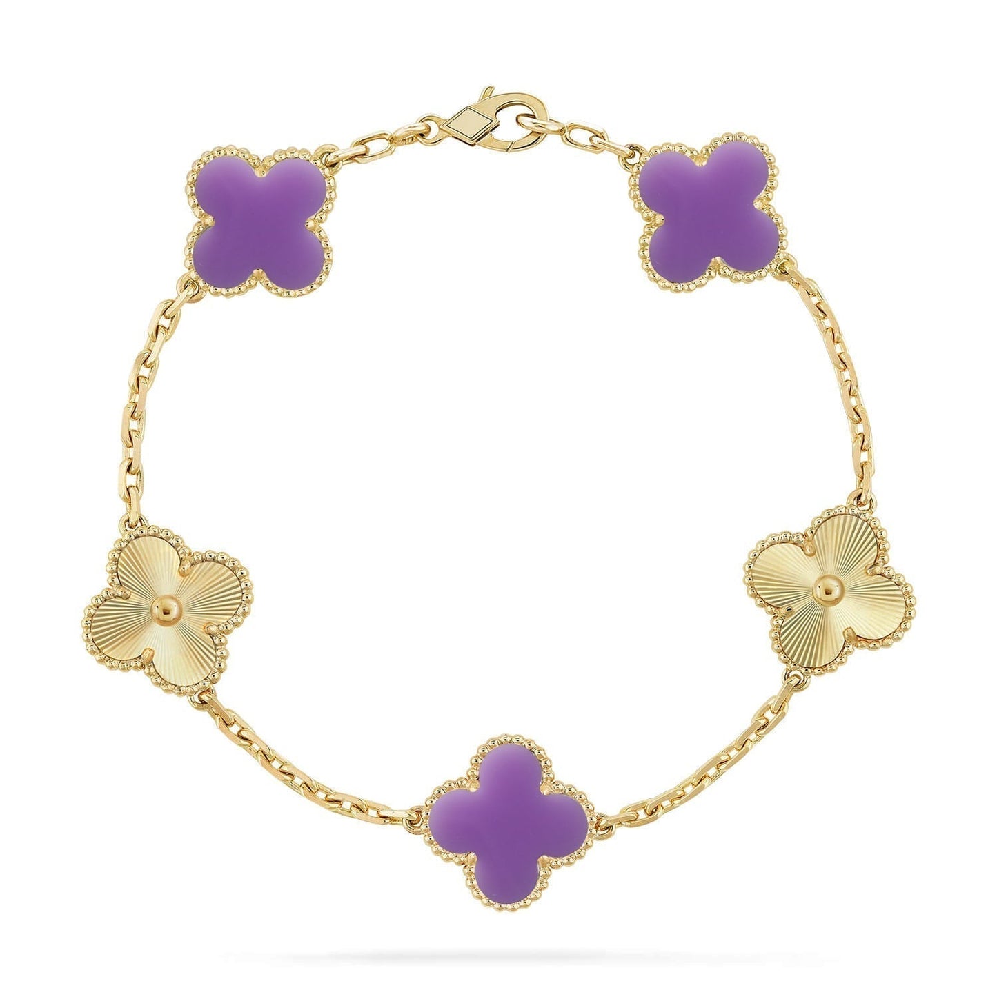 [Dawnora Jewelry]CLOVER 5 MOTIF LIGHT PURPLE BRACELET COLLECTION