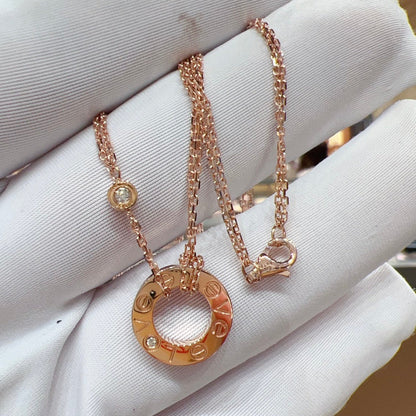 [Dawnora Jewelry]LOVE NECKLACE 16MM 2 DIAMONDS