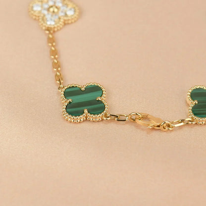 [Dawnora Jewelry] CLOVER 5 MOTIF MALACHITE BRACELET COLLECTION