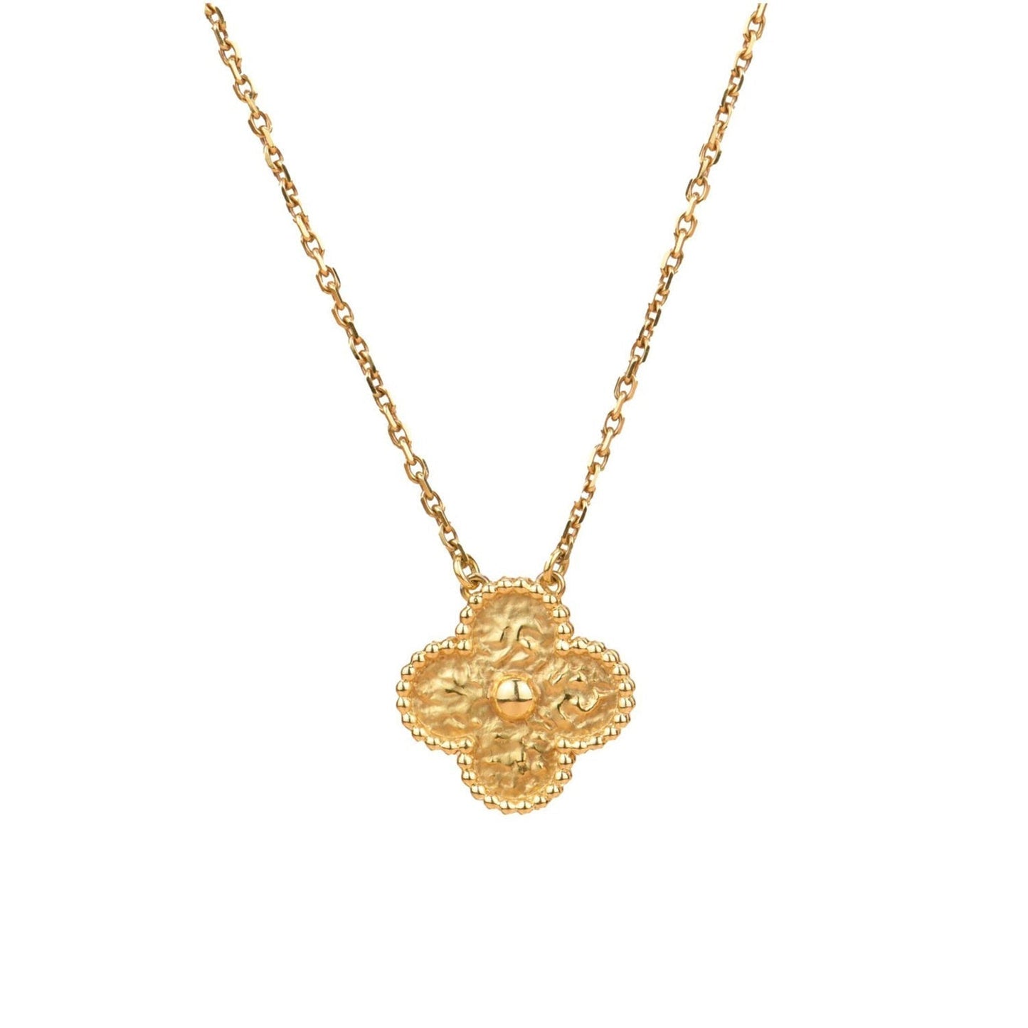 [Dawnora Jewelry]CLOVER 15MM  BRONZING NECKLACE