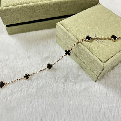 [Dawnora Jewelry]CLOVER 6 MOTIF  ONYXS BRACELET
