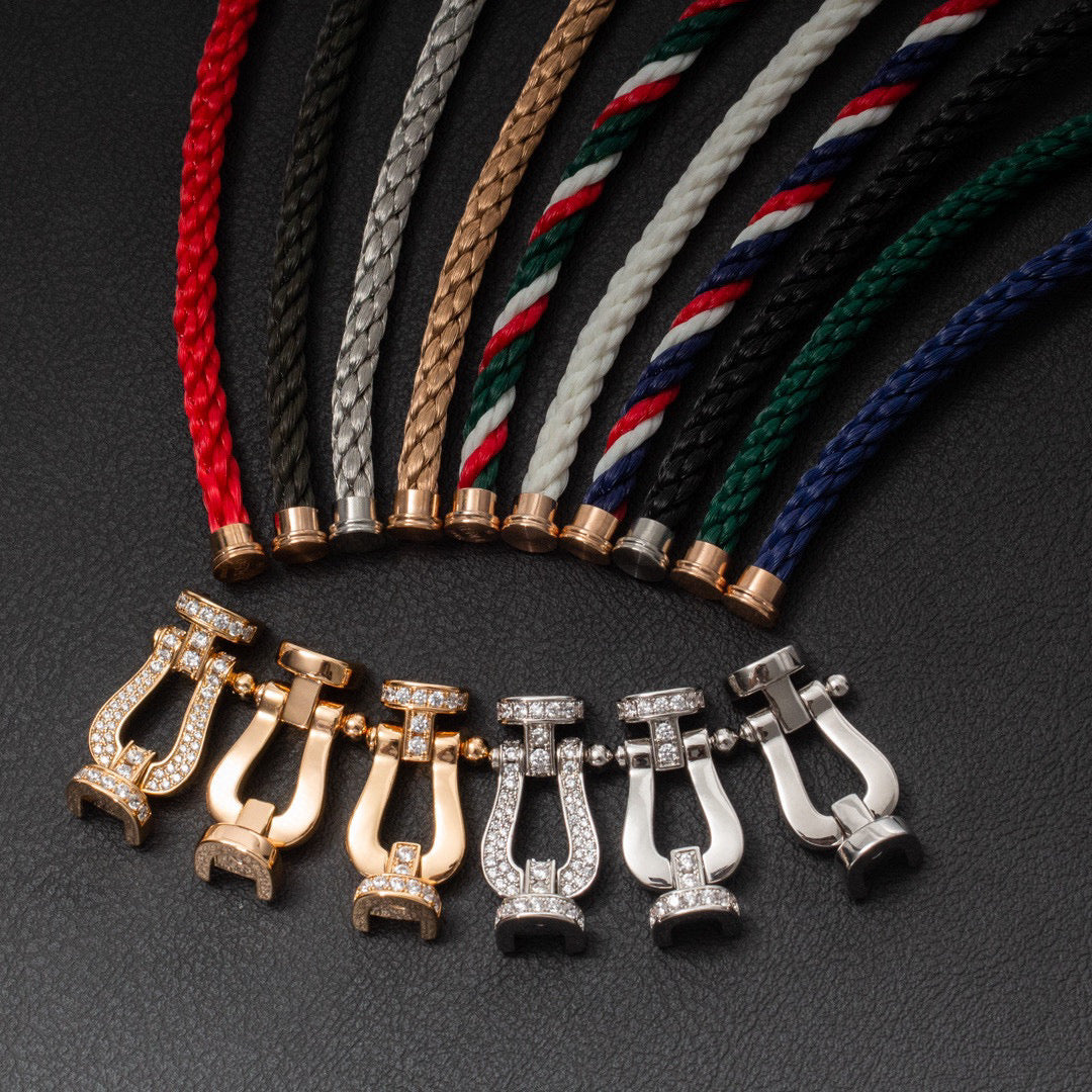 [Dawnora Jewelry]FORCE LARGE HORSESHOE FULL DIAMOND BRACELET ROSE GOLD