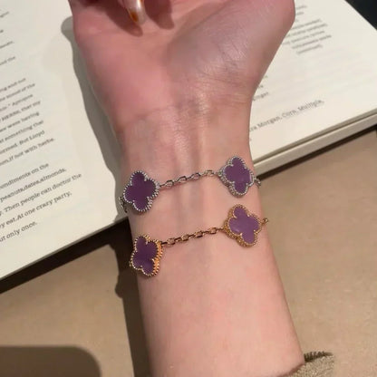 [Dawnora Jewelry] CLOVER 5 MOTIF VIOLET BRACELET COLLECTION