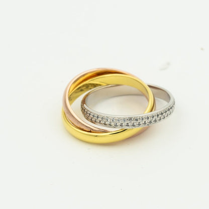 [Dawnora Jewelry Jewelry]TRINITY RING GOLD PINK GOLD SILVER DIAMONDS