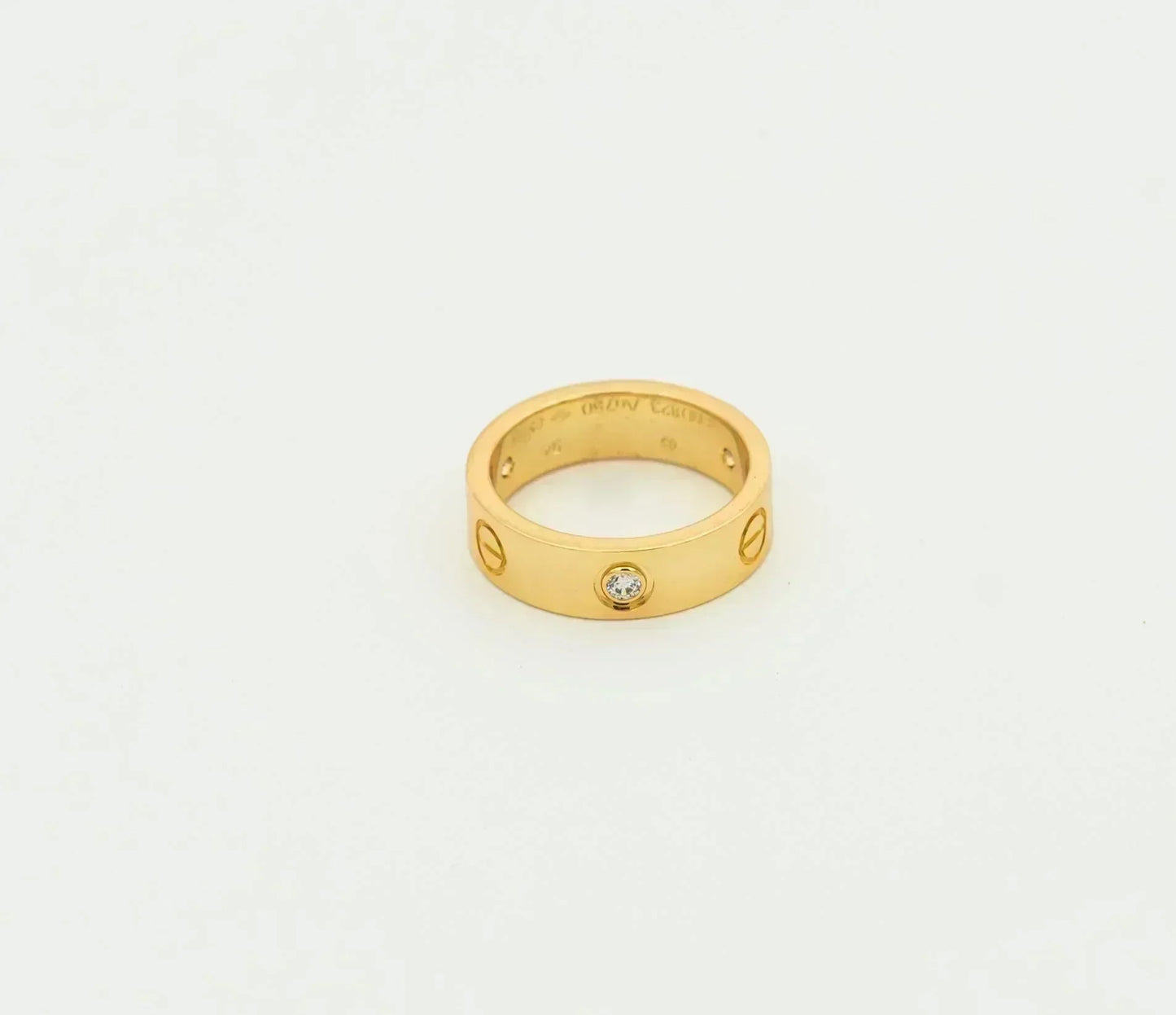 [Dawnora Jewelry]LOVE RING 5.5MM 3 DIAMONDS GOLD