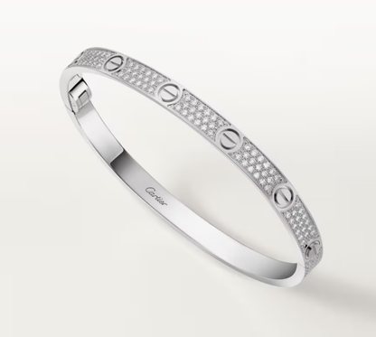 [Dawnora Jewelry]NEW-LOVE-4.8MM-Width Diamond-Studded Bracelet