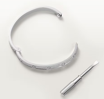 [Dawnora Jewelry]NEW-LOVE-4.8MM-Width Diamond-Studded Bracelet