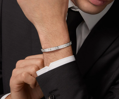 [Dawnora Jewelry]NEW-LOVE-6.1MM-Width Diamond-Studded Bracelet