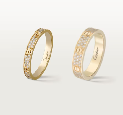 [Dawnora Jewelry]LOVE RING 2.6mm-wide full-diamond ring Gold