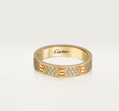 [Dawnora Jewelry]LOVE RING 4mm-wide full-diamond ring GOLD