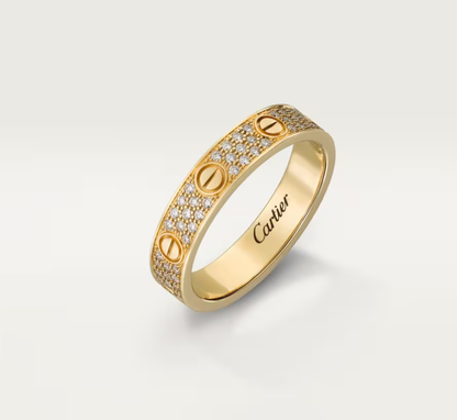 [Dawnora Jewelry]LOVE RING 4mm-wide full-diamond ring GOLD