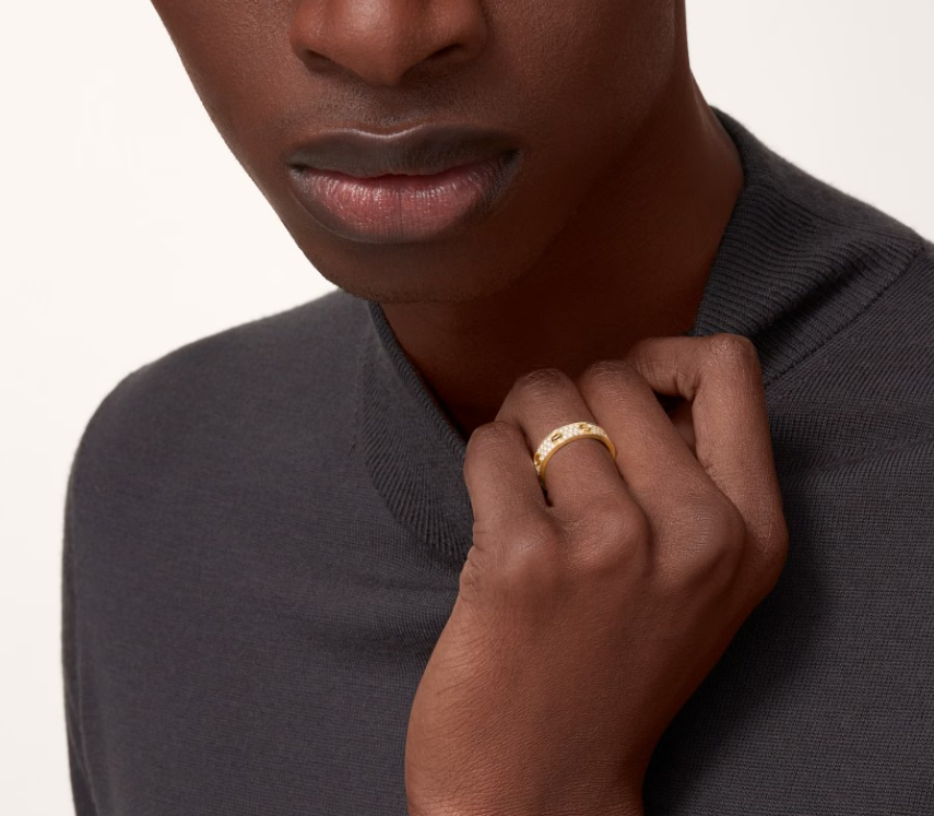 [Dawnora Jewelry]LOVE RING 4mm-wide full-diamond ring GOLD