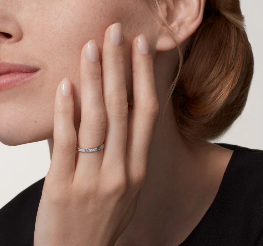 [Dawnora Jewelry]LOVE RING 2.6mm-wide full-diamond ring silver