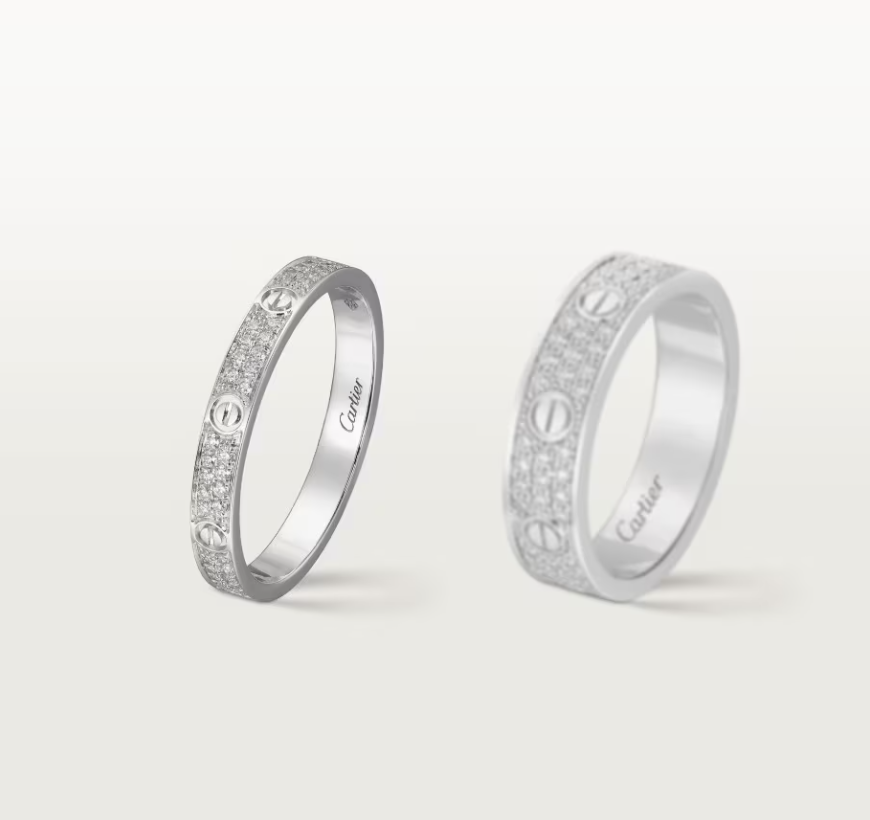[Dawnora Jewelry]LOVE RING 2.6mm-wide full-diamond ring silver