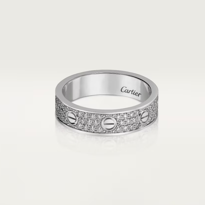 [Dawnora Jewelry]LOVE RING 4mm-wide full-diamond ring silver