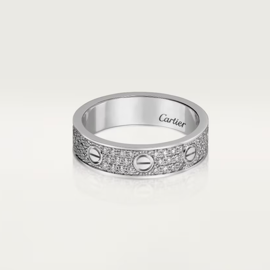 [Dawnora Jewelry]LOVE RING 4mm-wide full-diamond ring silver