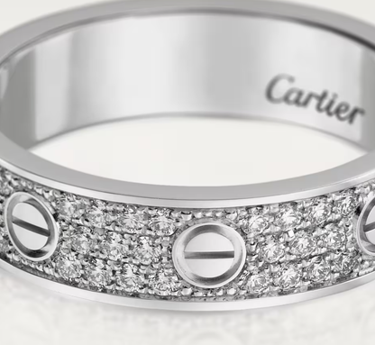 [Dawnora Jewelry]LOVE RING 4mm-wide full-diamond ring silver