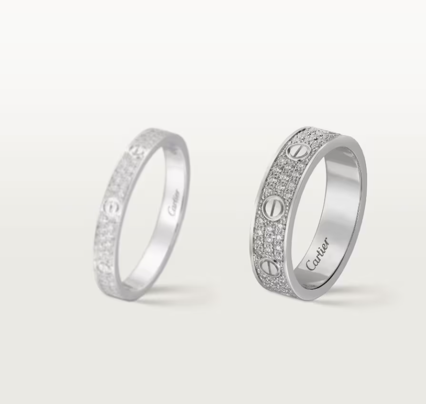 [Dawnora Jewelry]LOVE RING 4mm-wide full-diamond ring silver
