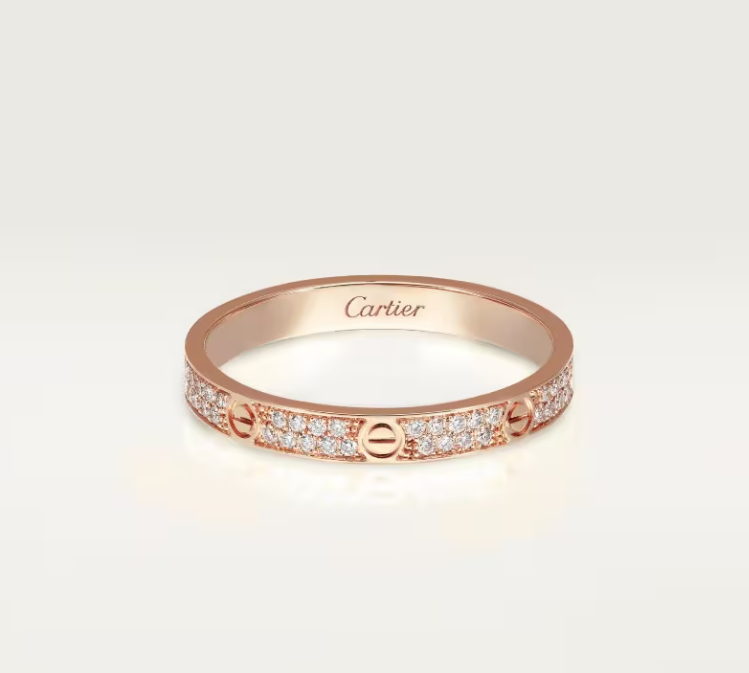 [Dawnora Jewelry]LOVE RING 2.6mm-wide full-diamond ring Rose Gold