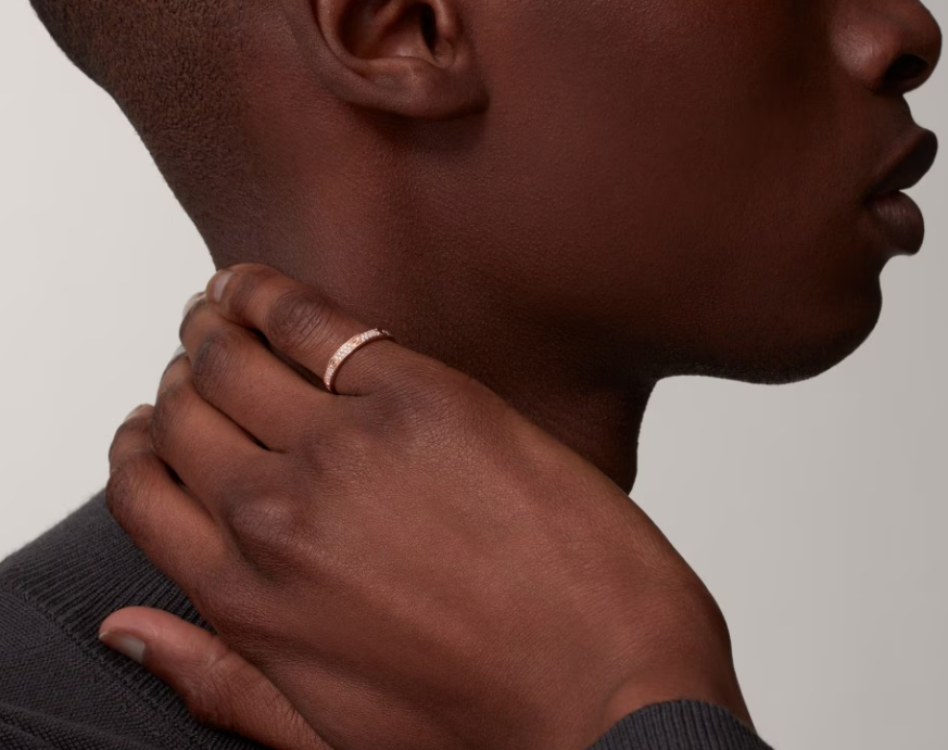 [Dawnora Jewelry]LOVE RING 2.6mm-wide full-diamond ring Rose Gold