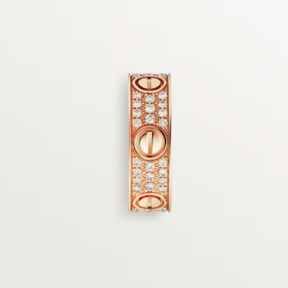 [Dawnora Jewelry]LOVE RING 6.5mm-wide full-diamond ring Rose Gold