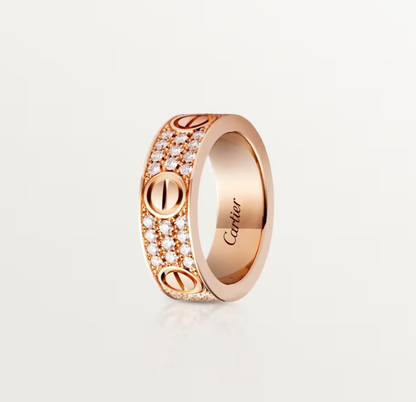 [Dawnora Jewelry]LOVE RING 6.5mm-wide full-diamond ring Rose Gold