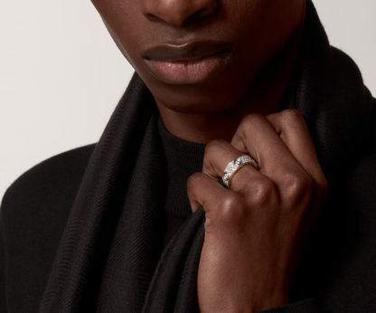 [Dawnora Jewelry]LOVE RING 6.5MM Full Diamond, 6 Major Diamonds Silver