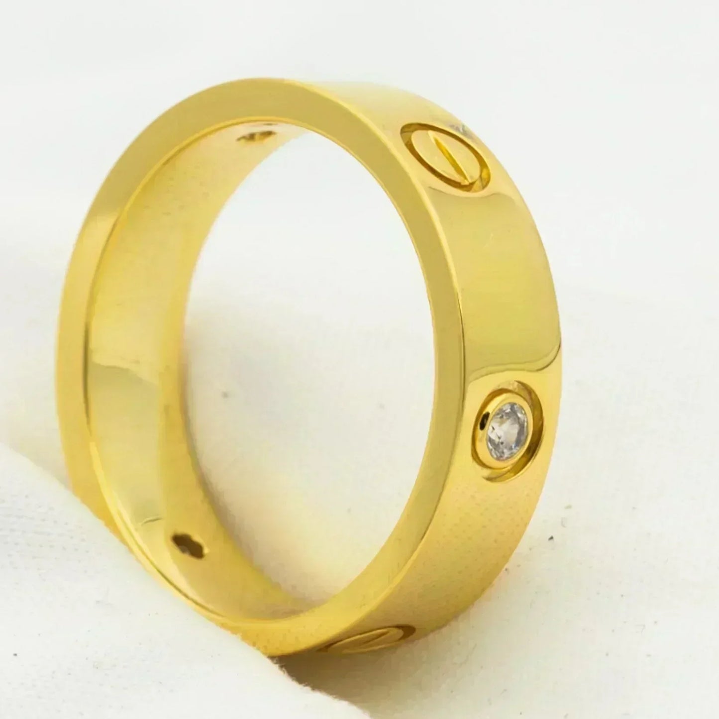 [Dawnora Jewelry]LOVE RING 5.5MM 3 DIAMONDS GOLD