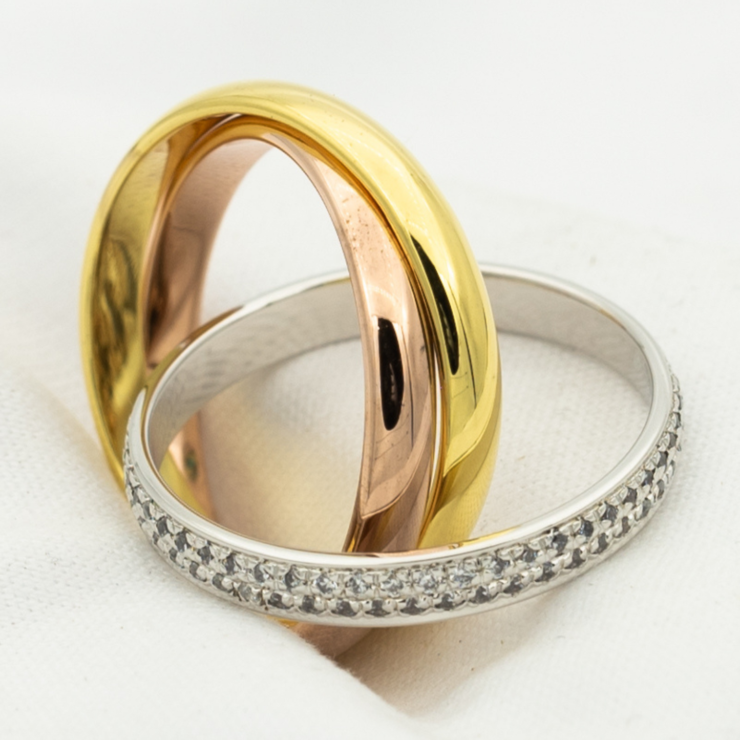 [Dawnora Jewelry Jewelry]TRINITY RING GOLD PINK GOLD SILVER DIAMONDS