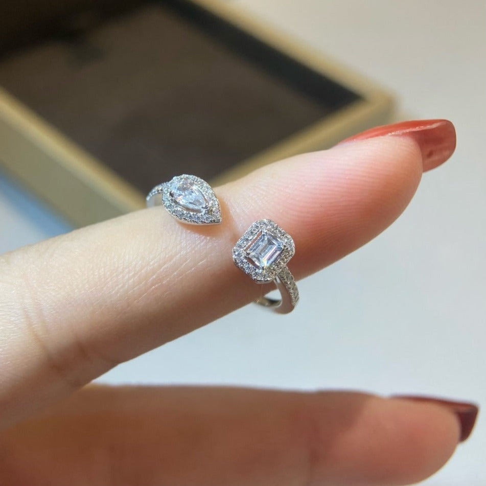 [Dawnora Jewelry]MY TWIN TOI & MOI SILVER DIAMOND RING