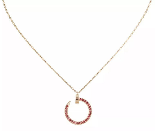 [Dawnora Jewelry]JUSTE NECKLACE GOLD RED DIAMONDS