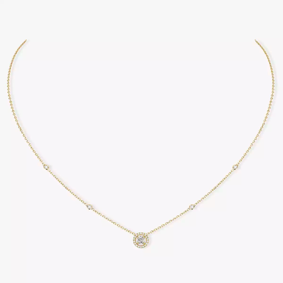 [Dawnora Jewelry]Diamond Necklace 0,20ct Brilliant Shape Joy