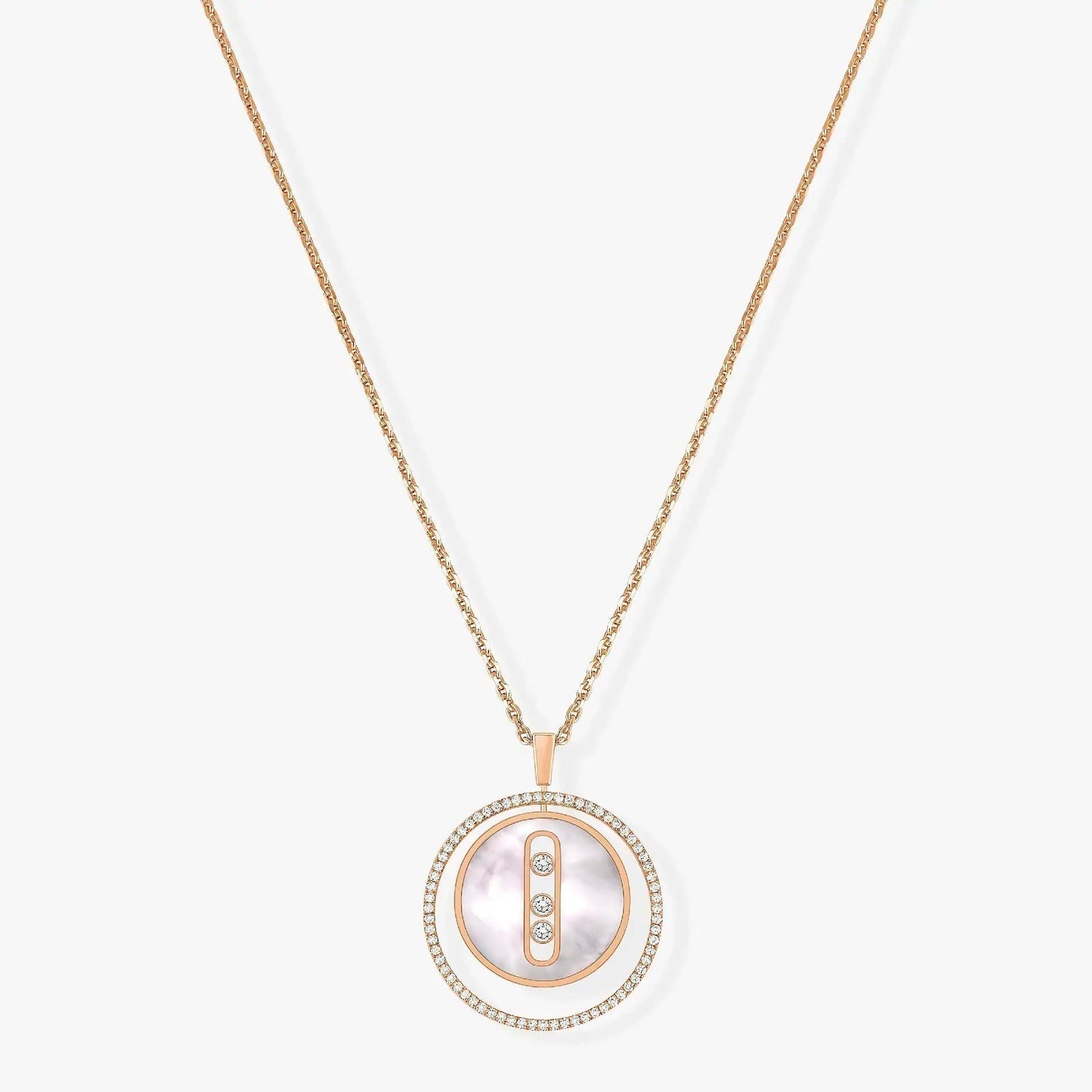 [Dawnora Jewelry]LUCKY MOVE MM NACRE BLANCHE DIAMOND NECKLACE