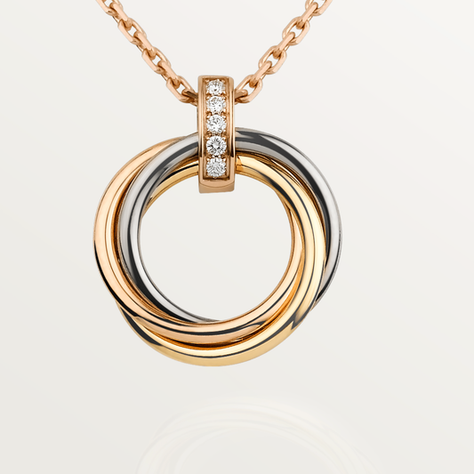 [Dawnora Jewelry]TRINITY NECKLACE GOLD  DIAMONDS