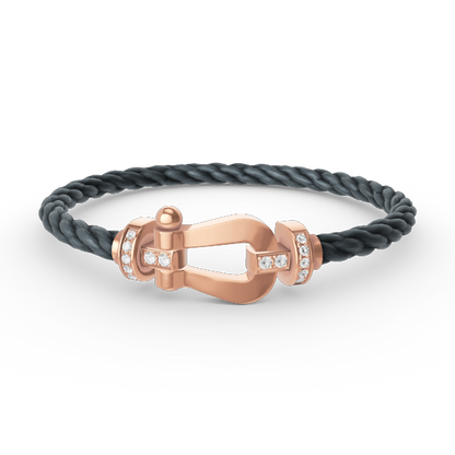 [Dawnora Jewelry]FORCE LARGE HORSESHOE HALF DIAMOND BRACELET ROSE GOLD