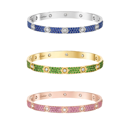[Dawnora Jewelry]2026 PAVE GEMSTONE LOVE BRACELET 6.1MM 10 DIAMONDS