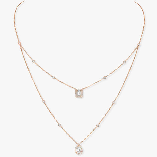 [Dawnora Jewelry]MY TWIN 2 ROW DIAMOND NECKLACE