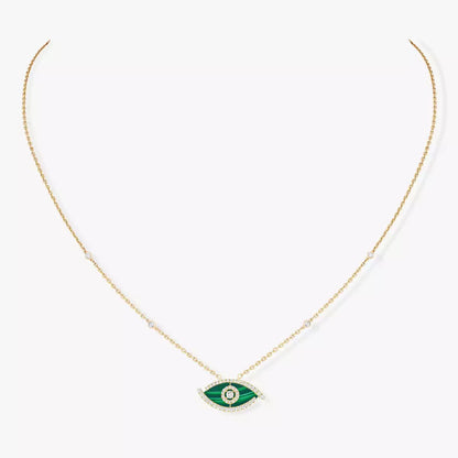 [Dawnora Jewelry]Lucky Eye Diamond Necklace in Rose Gold and Turquoise