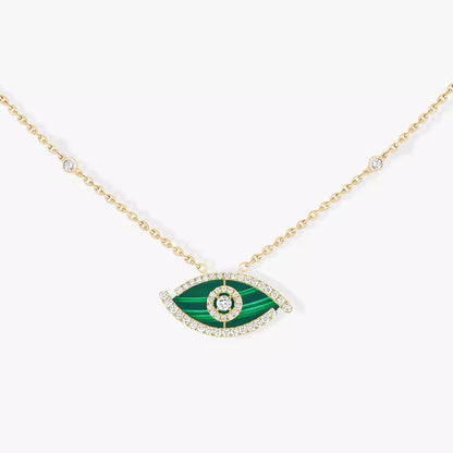 [Dawnora Jewelry]Lucky Eye Diamond Necklace in Rose Gold and Turquoise