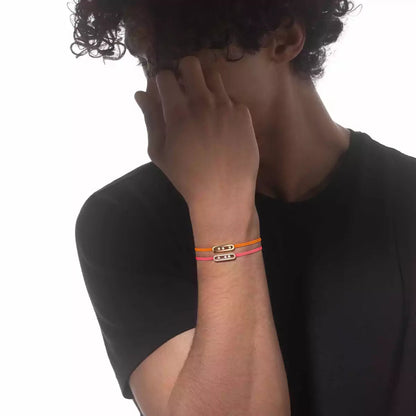[Dawnora Jewelry]MK Care(s) pink cord pavé bracelet