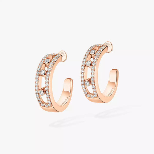 [Dawnora Jewelry]Diamond Pave_ Hoop Earrings Move