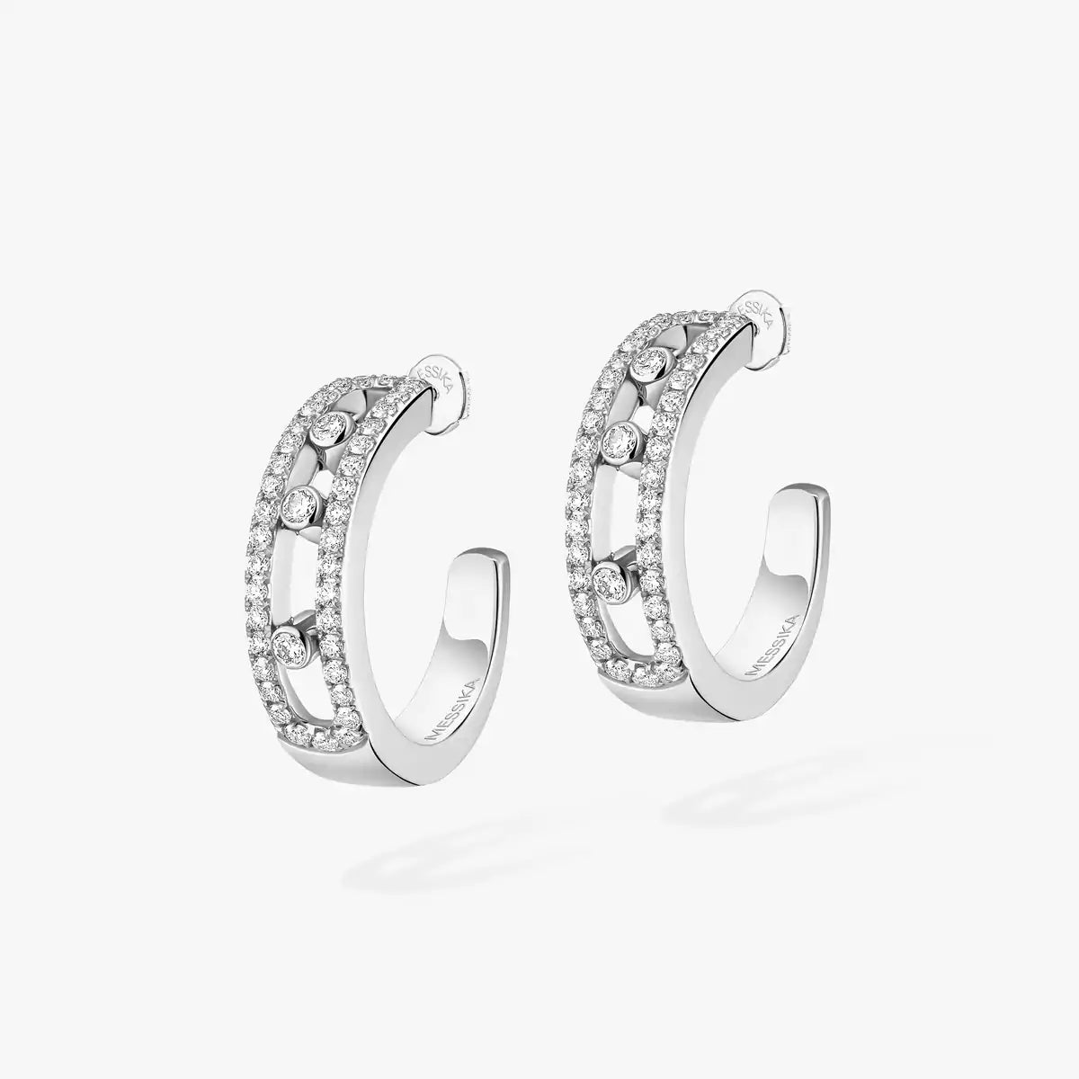 [Dawnora Jewelry]Diamond Pave_ Hoop Earrings Move